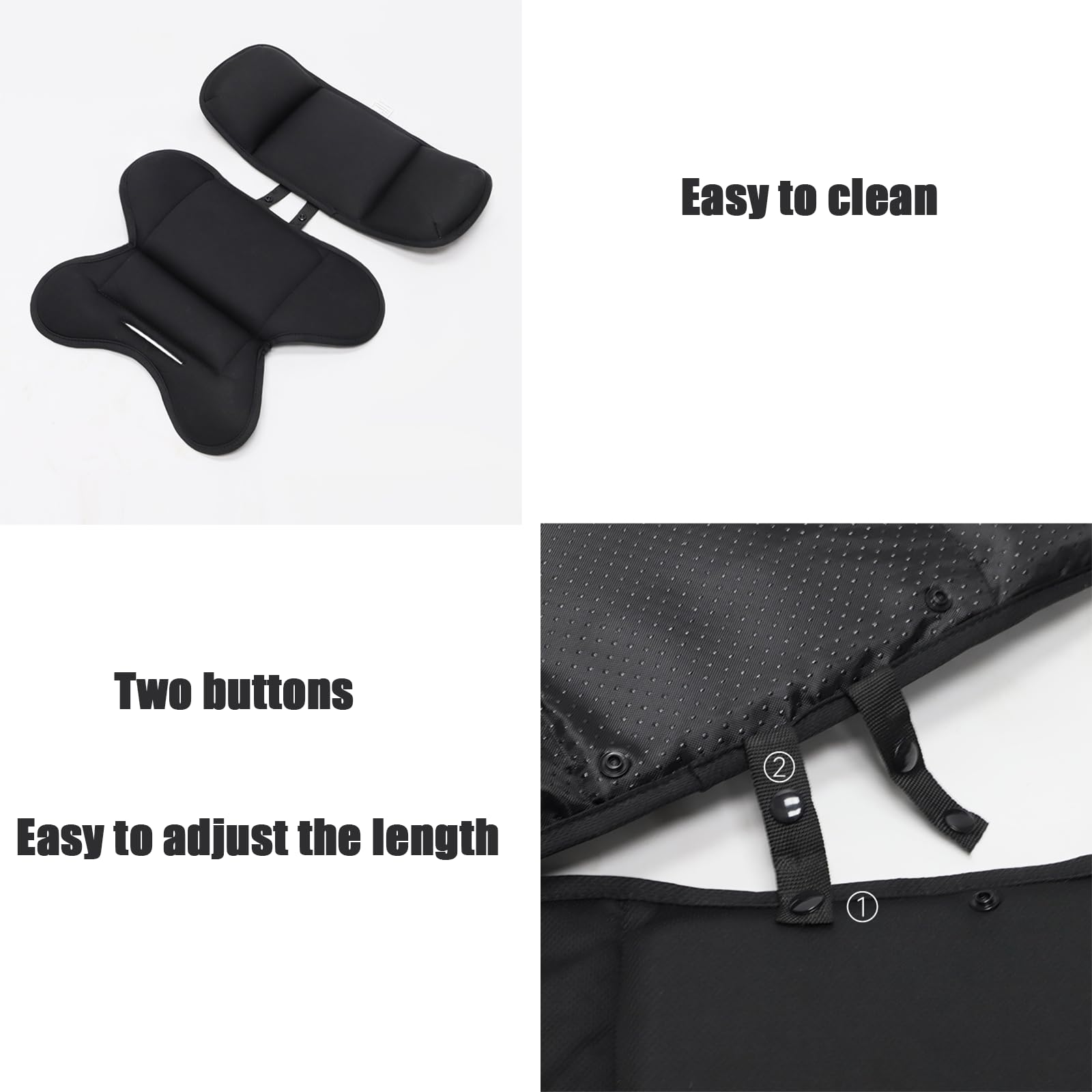PandaEar two-piece design showcasing adjustable length in stroller liner for age-appropriate fit.
