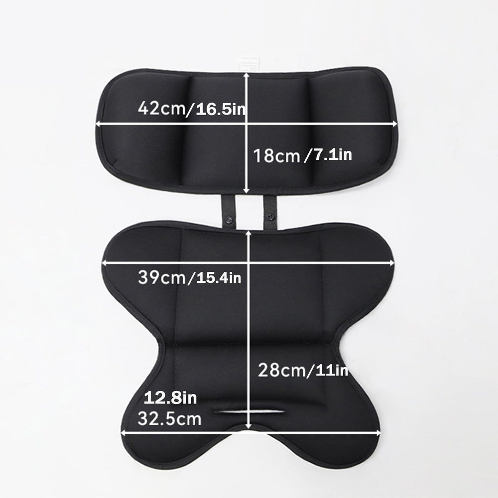 PandaEar stroller pad side-clip demonstrates adjustable length for growing babies.