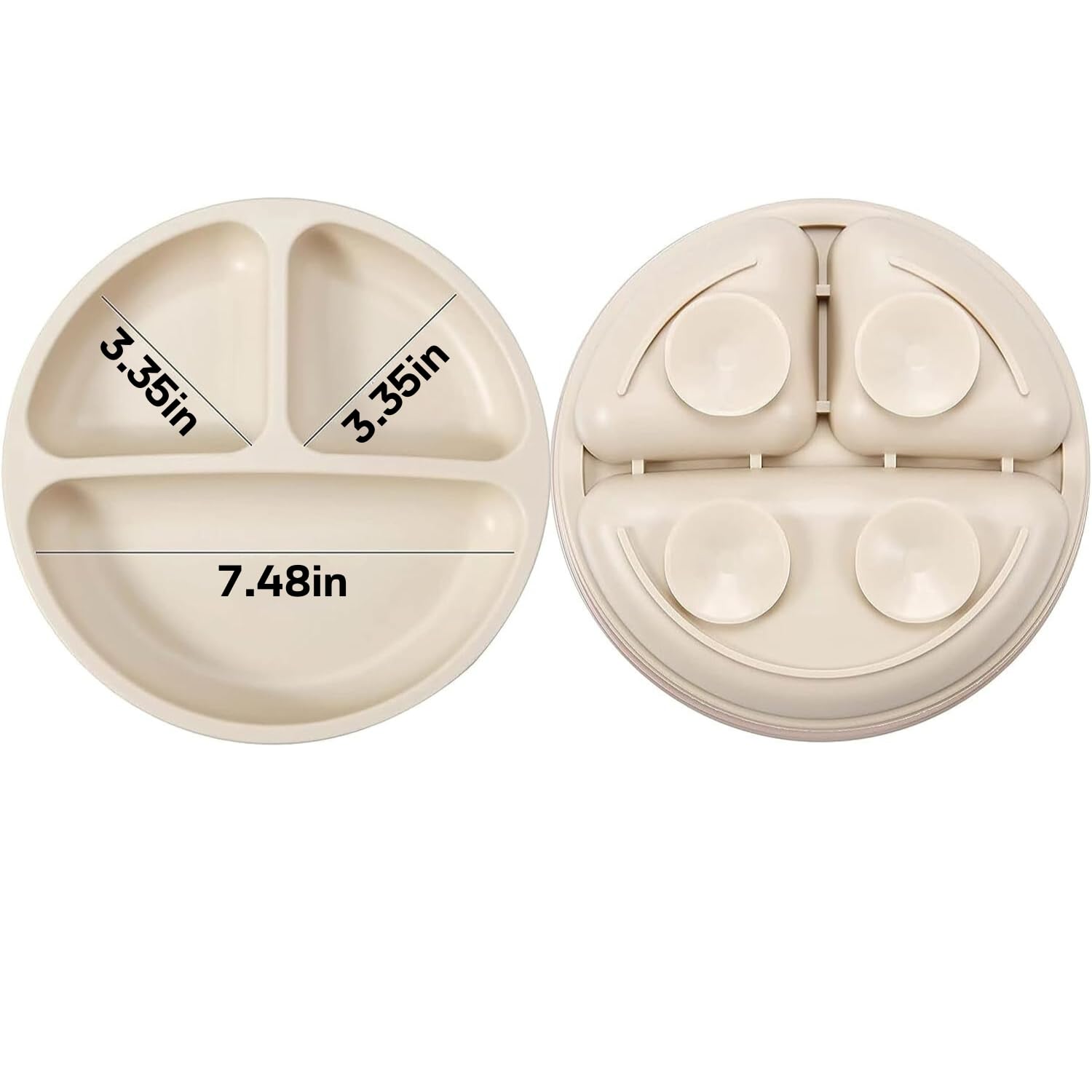 PandaEar suction base prevents sliding on high-chair trays.