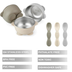 PandaEar suction-base keeps bowls in place during active self-feeding.