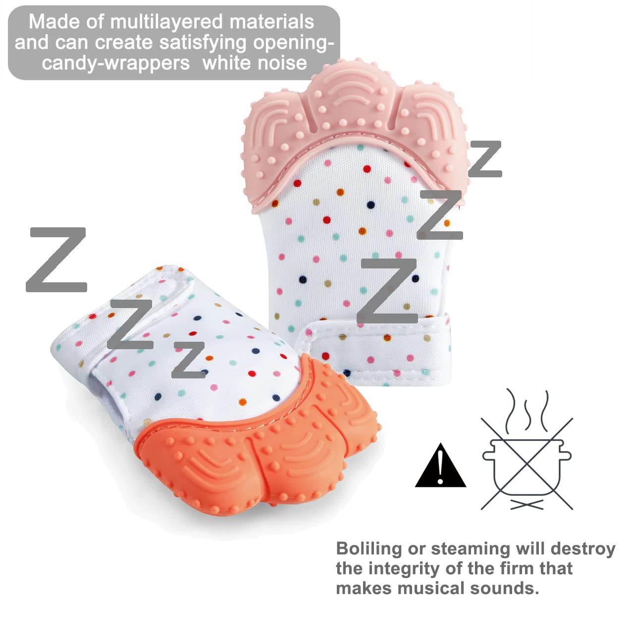 PandaEar teething mitten machine washable for quick, easy cleanup.
