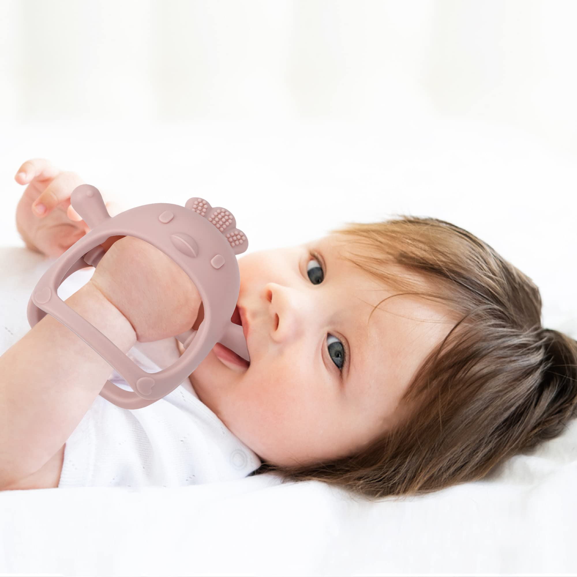 PandaEar teething toy with textured surfaces for gentle gum massage.