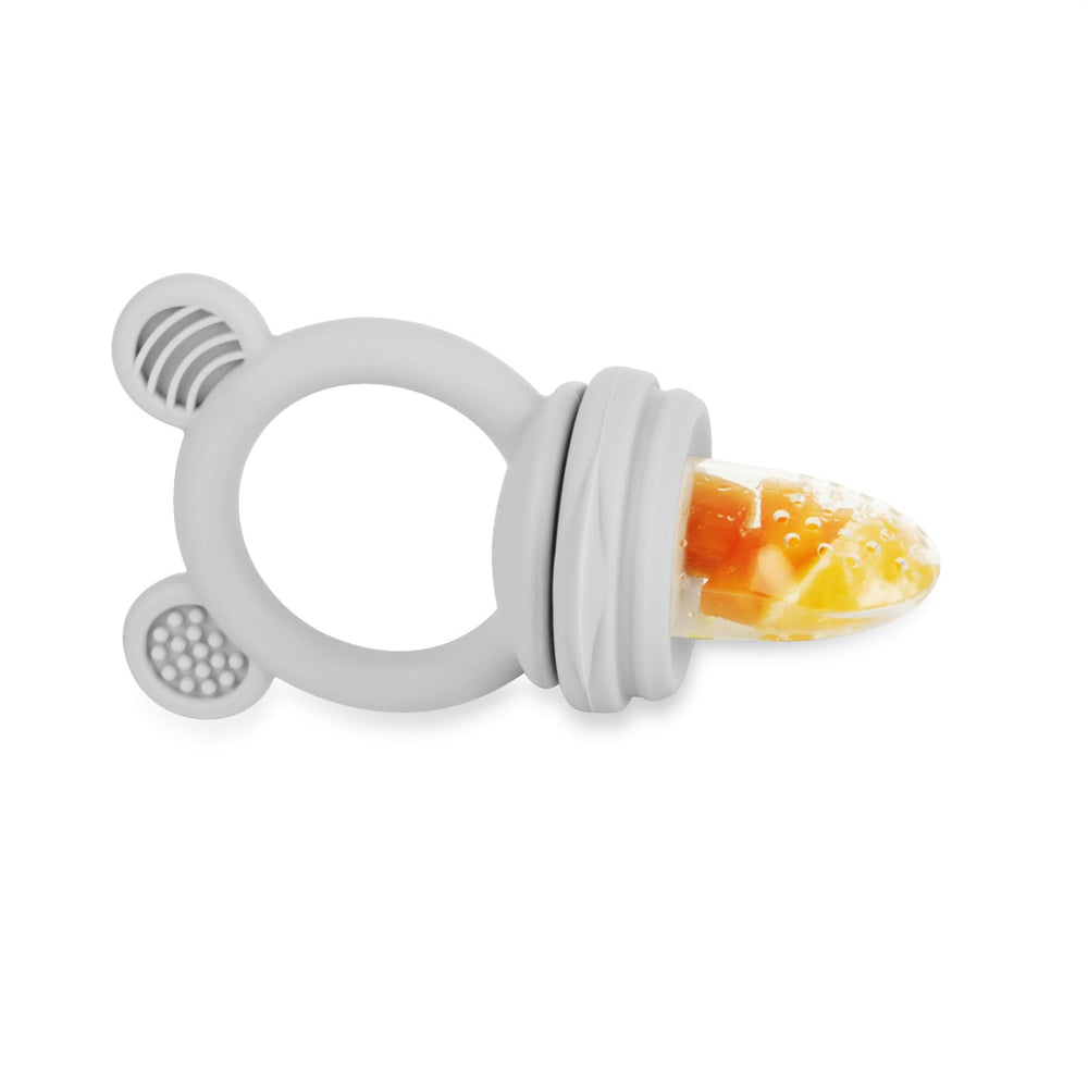 PandaEar textured-teething surface massages gums during early teething sessions.