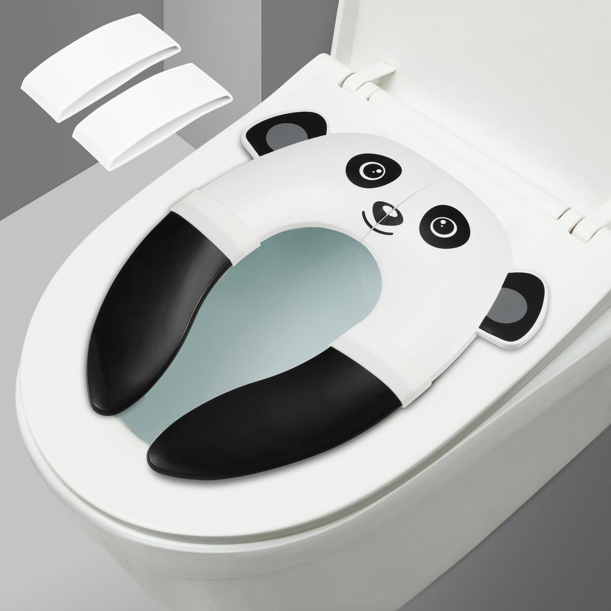 PandaEar toilet seat cover folded for compact travel use