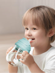 PandaEar sippy cup features soft easy-grip handles for small hands.