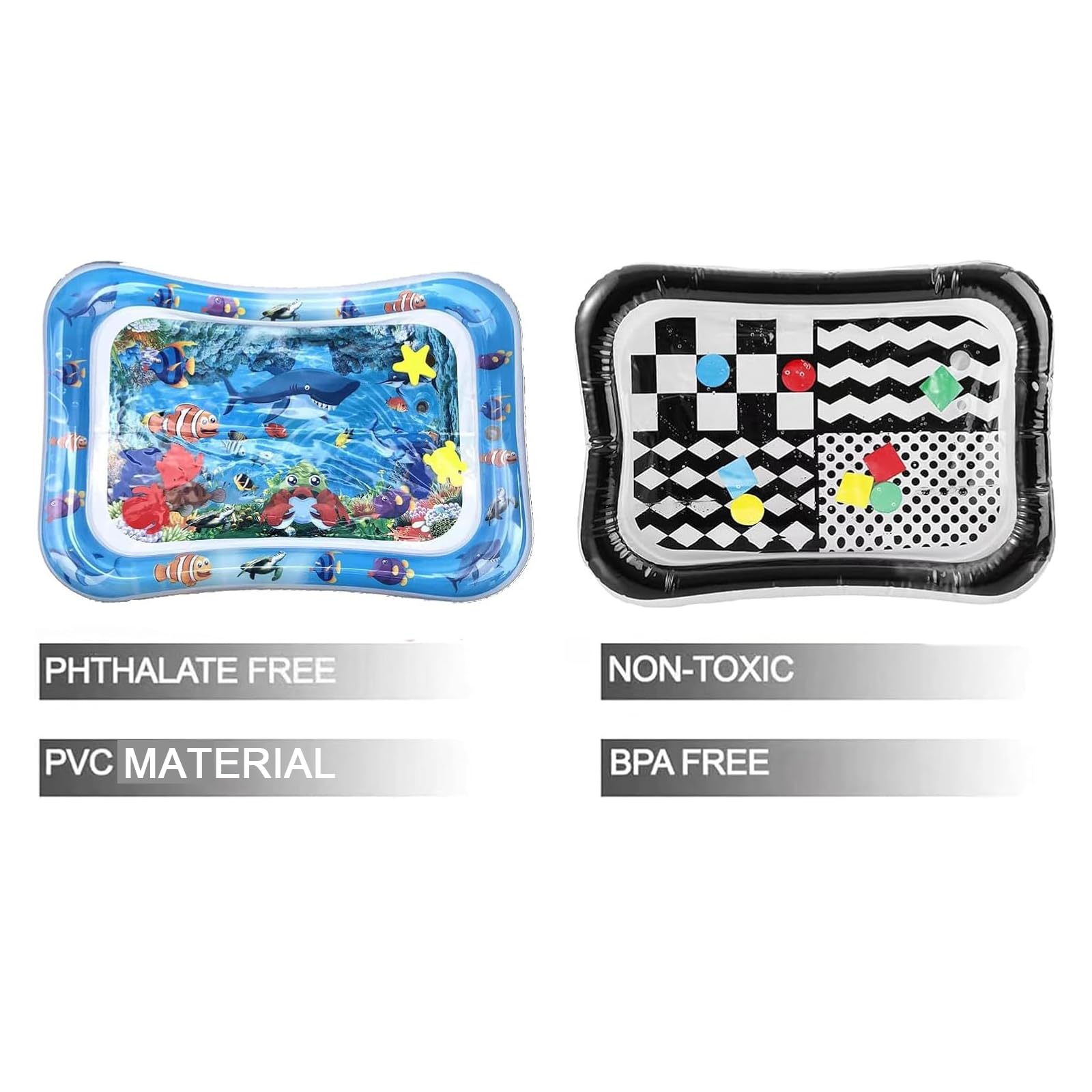 PandaEar water play mat blue pattern inside invites sensory tummy time fun.