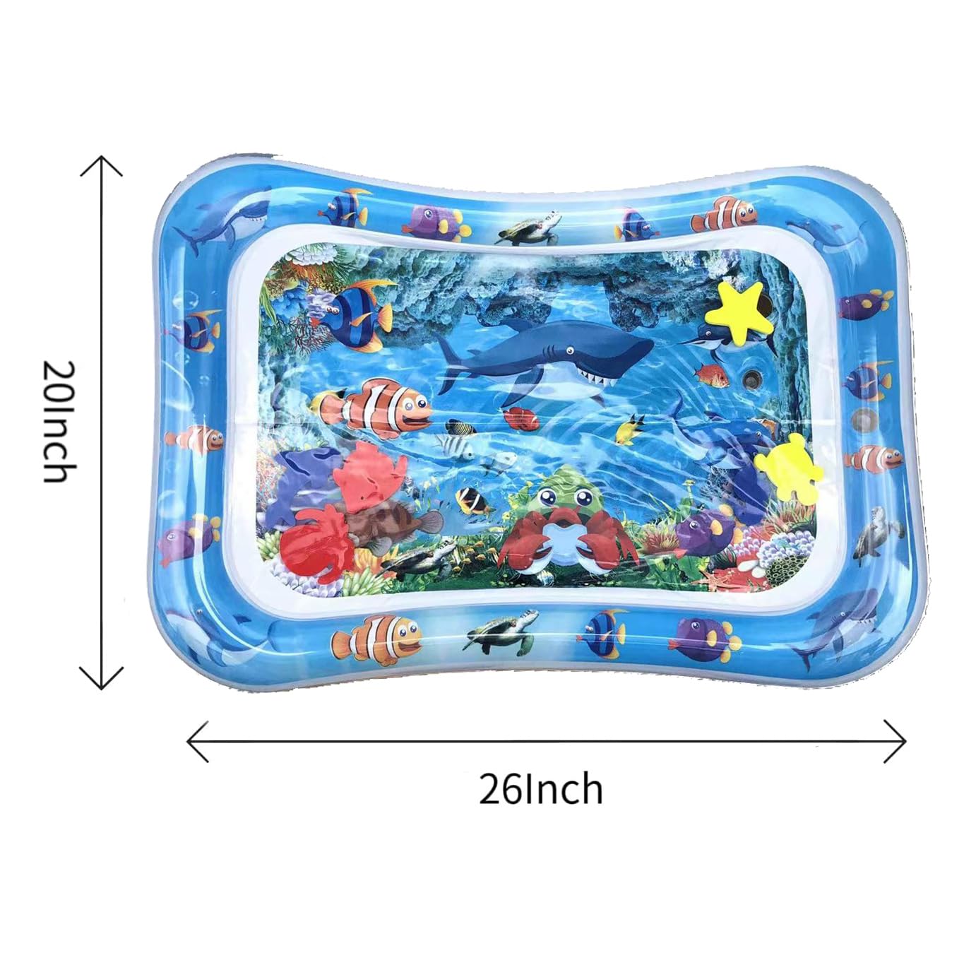 PandaEar water play mat size 26 by 20 inches provides ample space for babies.