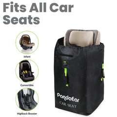 PandaEar water-resistant material close-up shows durable seat protection.