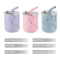PandaEar cup with purple sleeve provides heat protection and kid-friendly handling.
