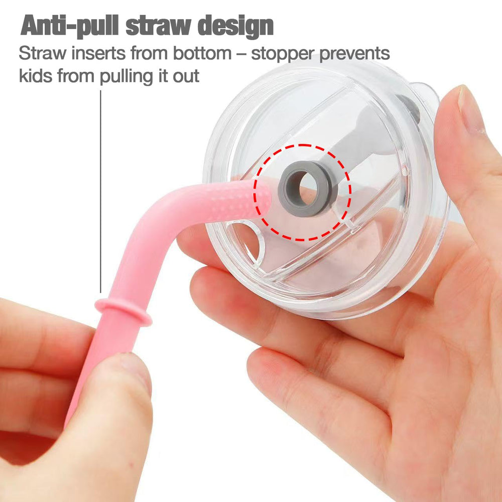 PandaEar teething-texture straw soothes gums during sipping sessions.