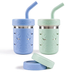 Pandaloo Smoothie Cups for Kids 10oz cup with straw enables independent sipping on the go