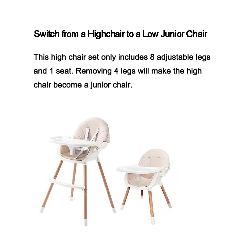 PandaEar 3-in-1 high chair with five-point harness for secure seating during meals