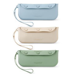PandaEar 3-pack bags closed top view, compact organizer for on-the-go meals.