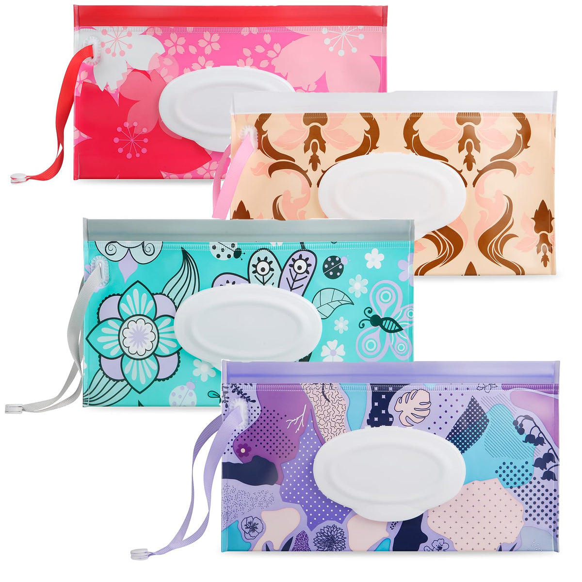 PandaEar 4-pack wipe dispenser compact for on-the-go convenience and quick access.