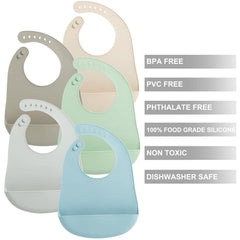 PandaEar 5-pack flat lay highlights color variety and lightweight silicone construction