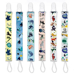 PandaEar 5-pack silicone pacifier clips closeup demonstrates a sturdy clasp for secure on-the-go attachment