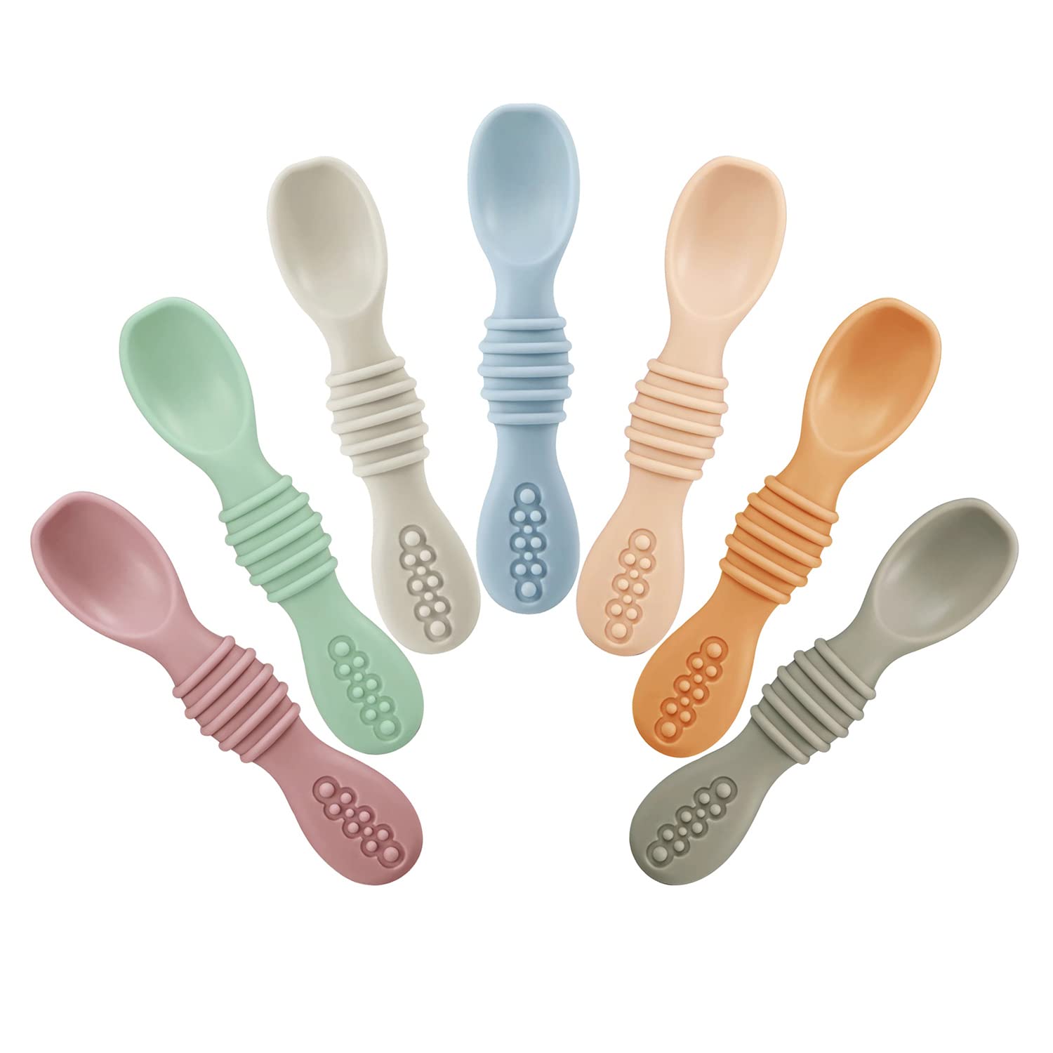 PandaEar 7Pack spoons with soft tips gentle on delicate gums for safe feeding