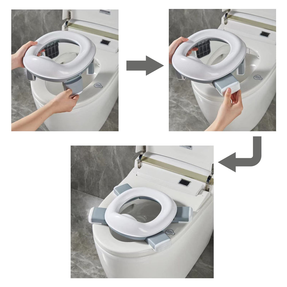 PandaEar anti-slip bottom potty seat boosts stability during sits.