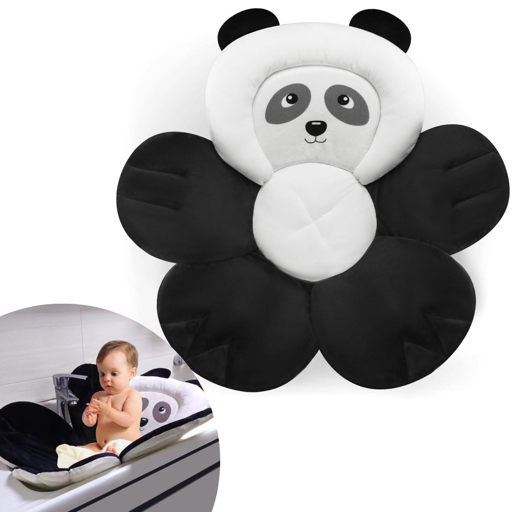 PandaEar baby bath seat in soft materials provides cozy newborn baths.