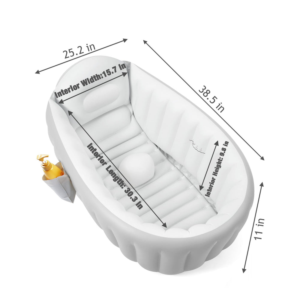PandaEar baby bathtub with non-slip bottom provides safer bath time.