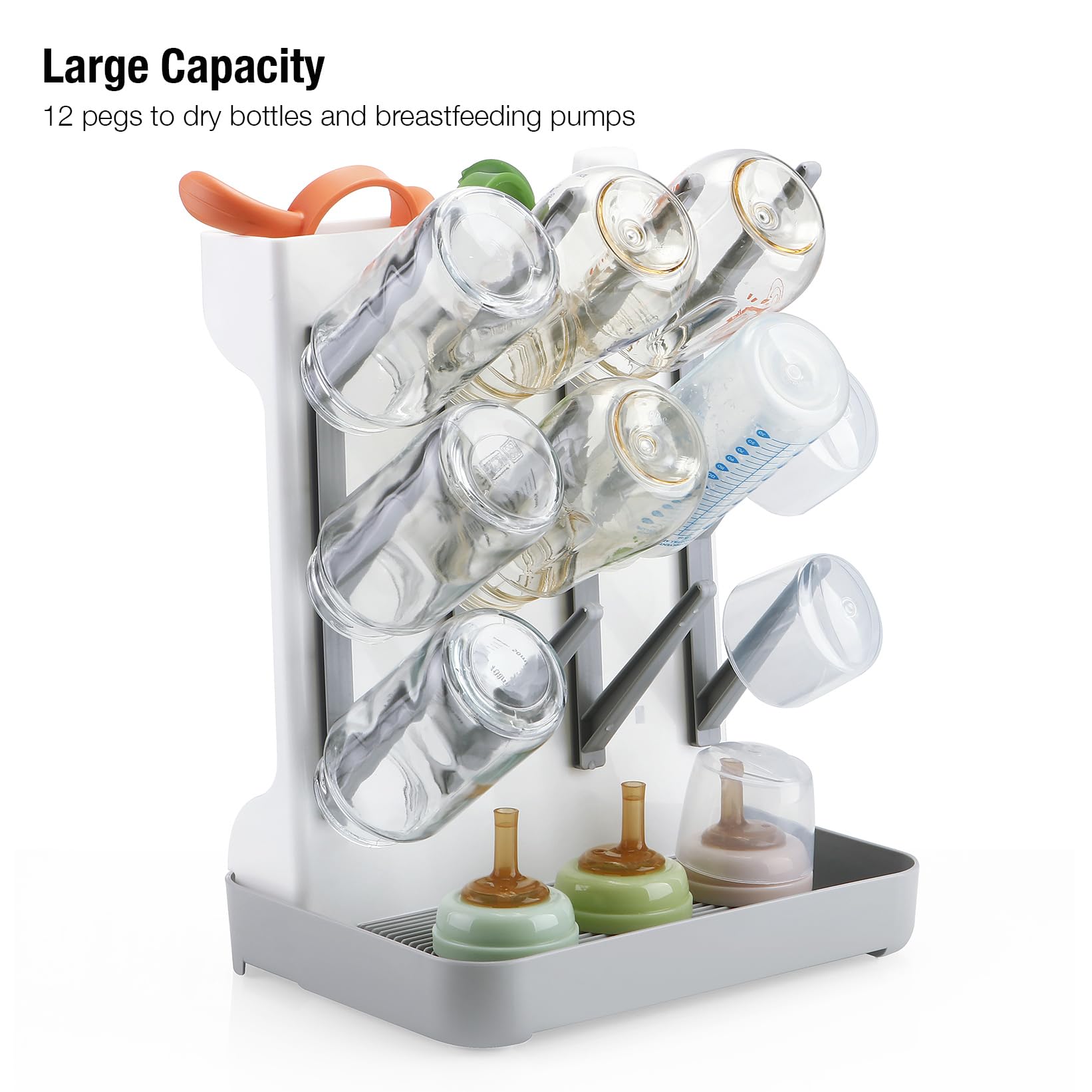 PandaEar rack shows removable drip tray for easy cleaning and countertop protection