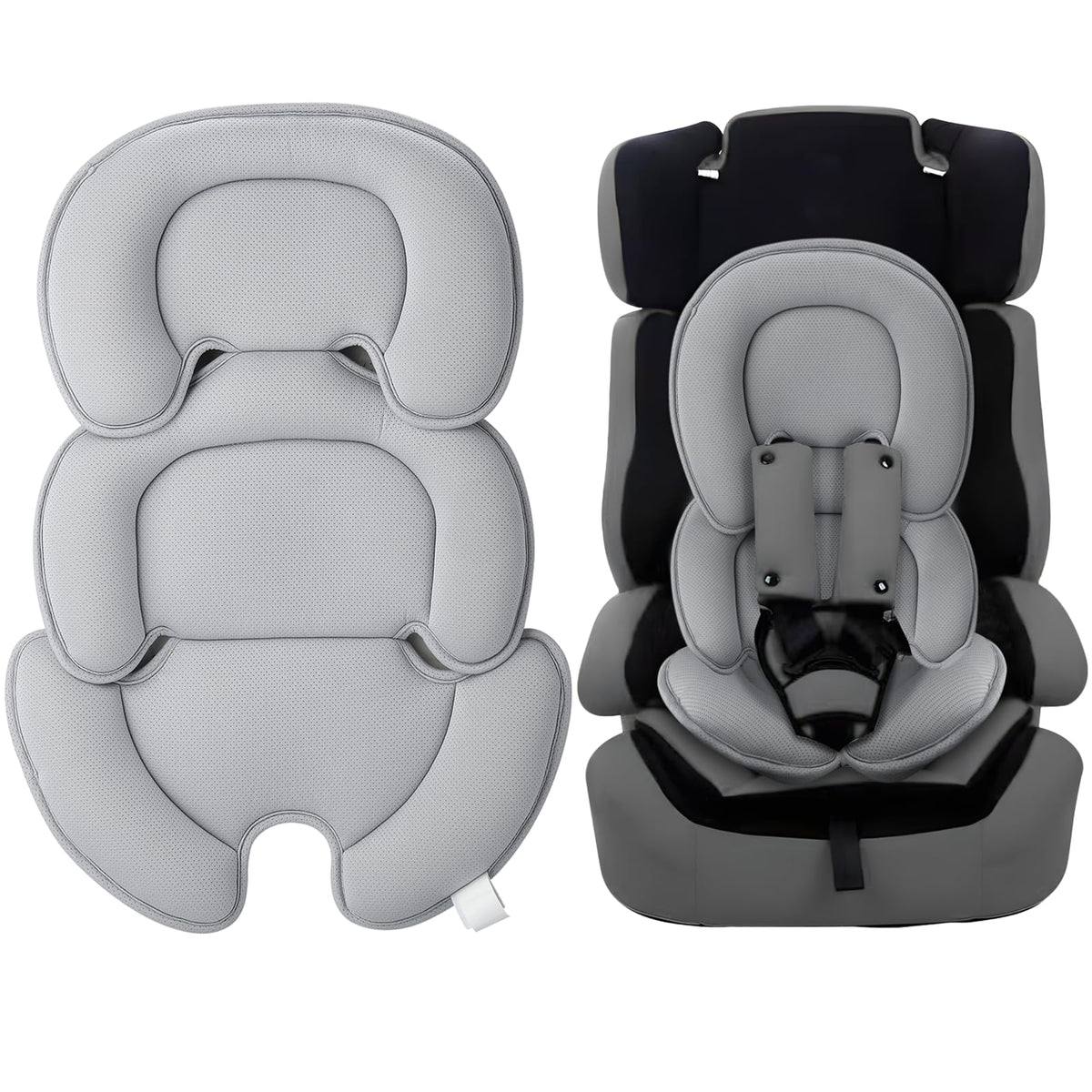 PandaEar baby car insert assembly in grey offers full body support