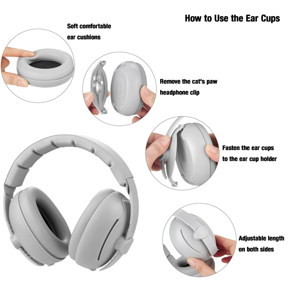 PandaEar Baby Ear Muffs soft foam padding for gentle cushioning