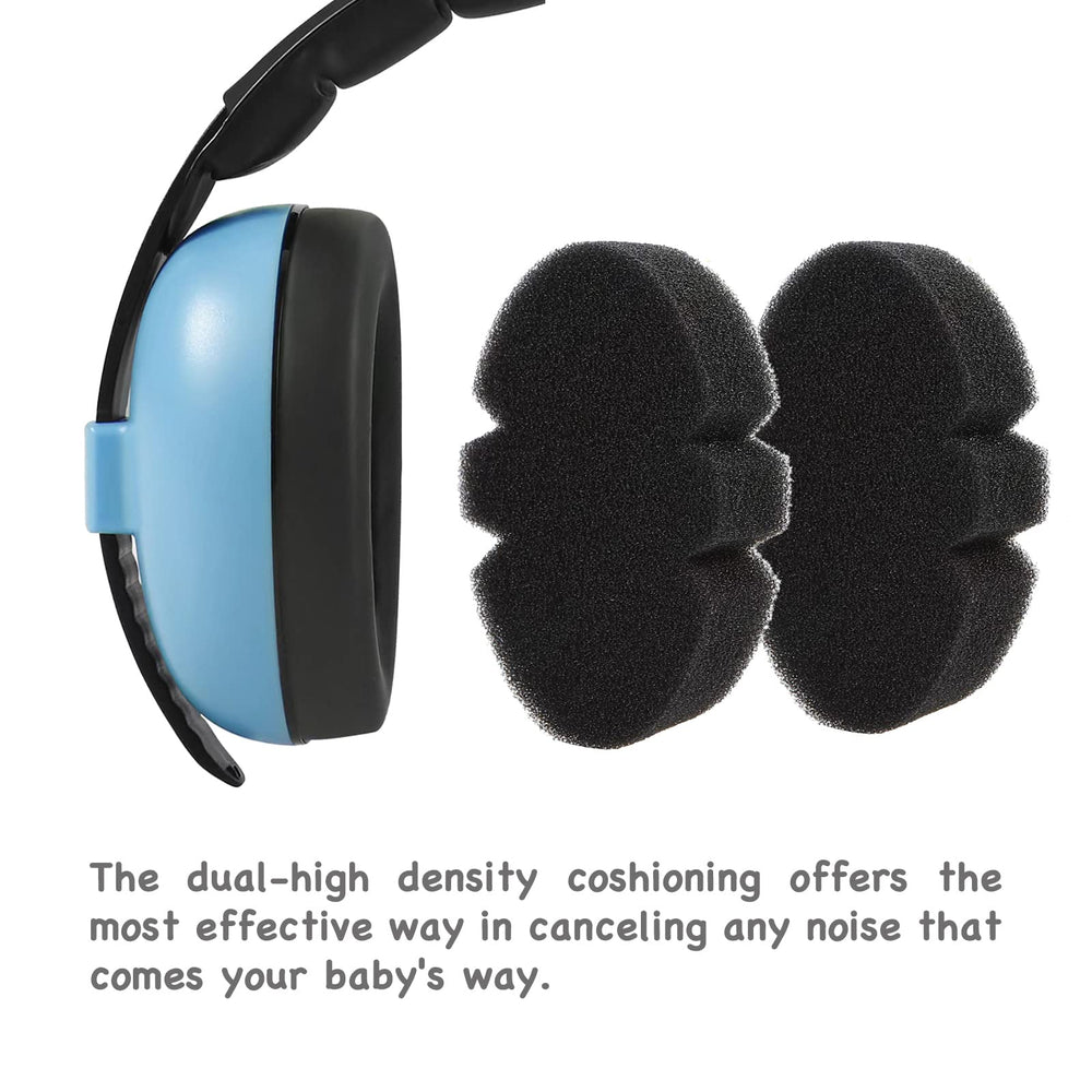 PandaEar blue earmuffs ultra-soft cushions for sensitive baby skin comfort