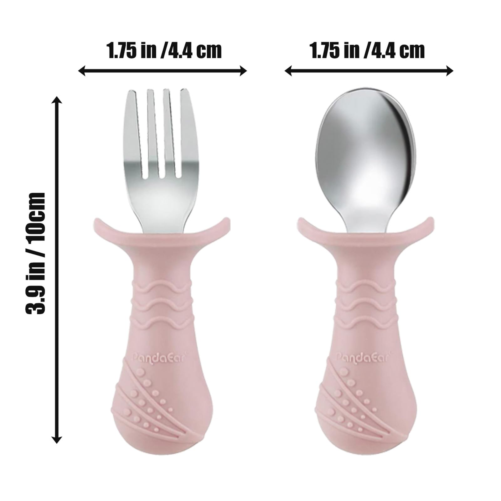 PandaEar dishwasher-safe stainless steel set for simple cleanup.