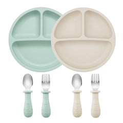 PandaEar baby feeding set packshot highlights a complete mealtime solution for easy self-feeding.