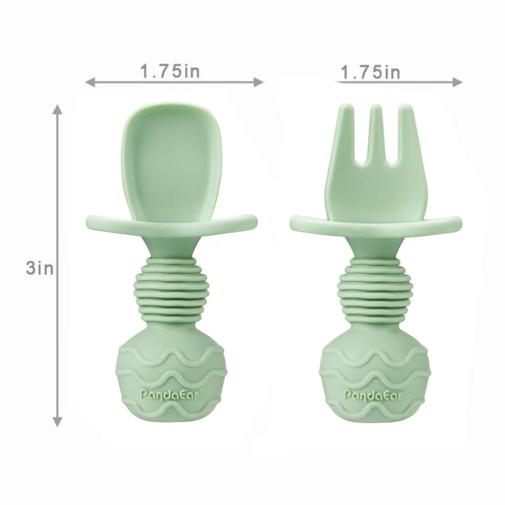 PandaEar baby forks pack with rounded tips for safe feeding.