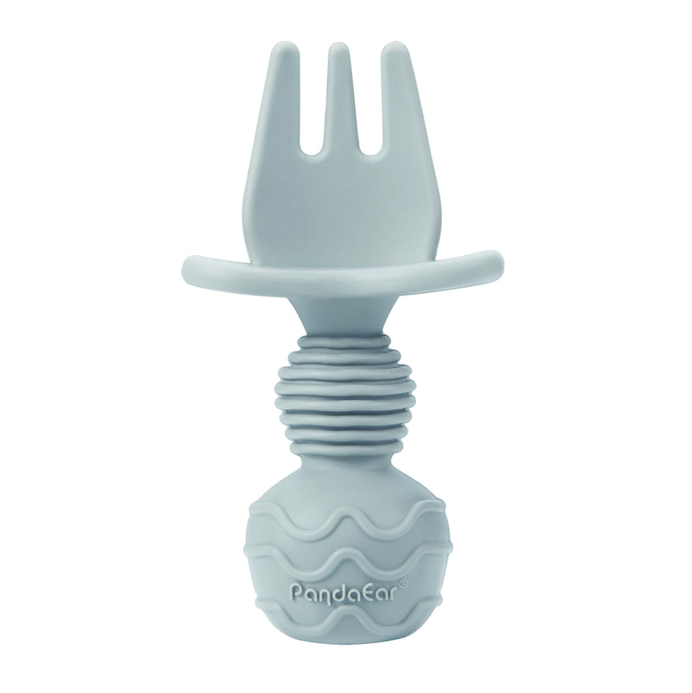 PandaEar baby-led weaning spoon use-case demonstrates gradual self-feeding with soft tips
