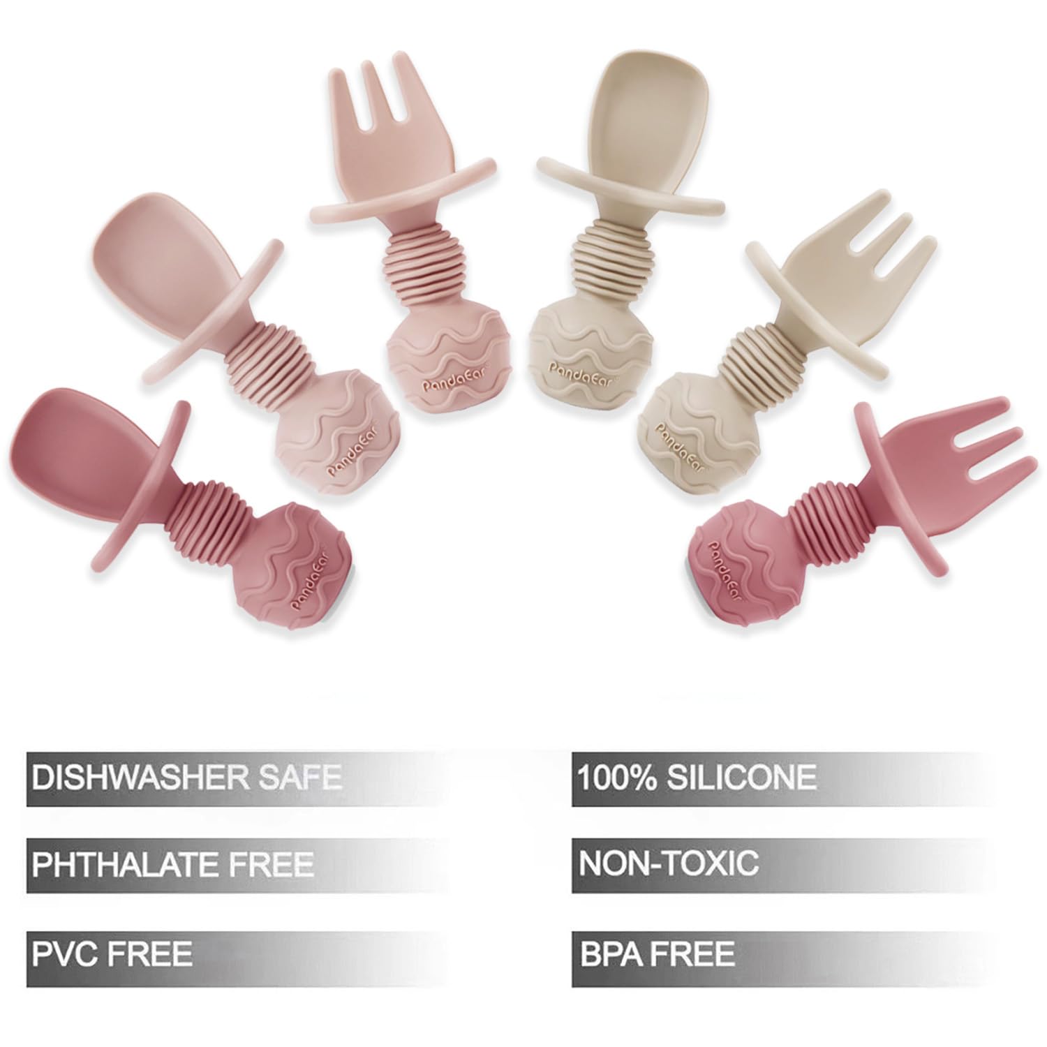 PandaEar baby-led weaning spoons and forks support early motor skills
