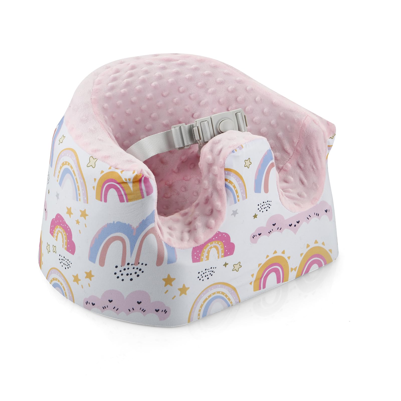 PandaEar baby seat cover on Bumbo fit provides snug, secure seating and easier cleaning.