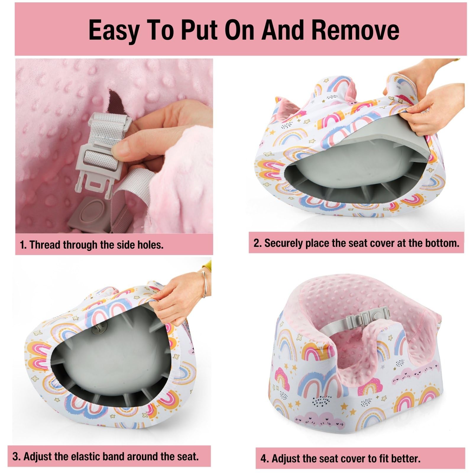 PandaEar anti-slip elastic band design keeps the cover in place for stability.