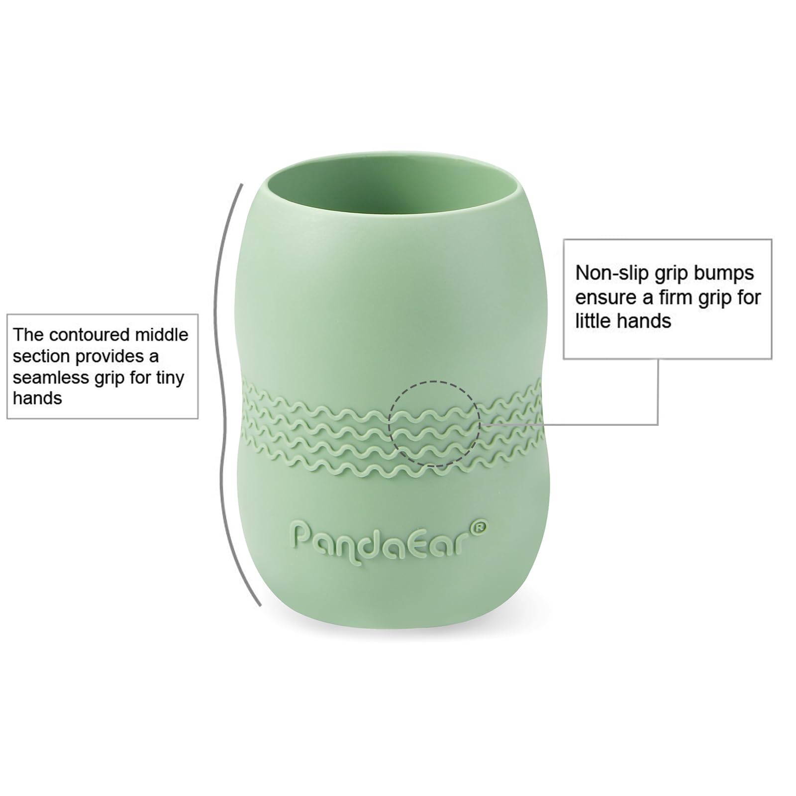 PandaEar baby spoons pack with gentle tips for developing teeth.