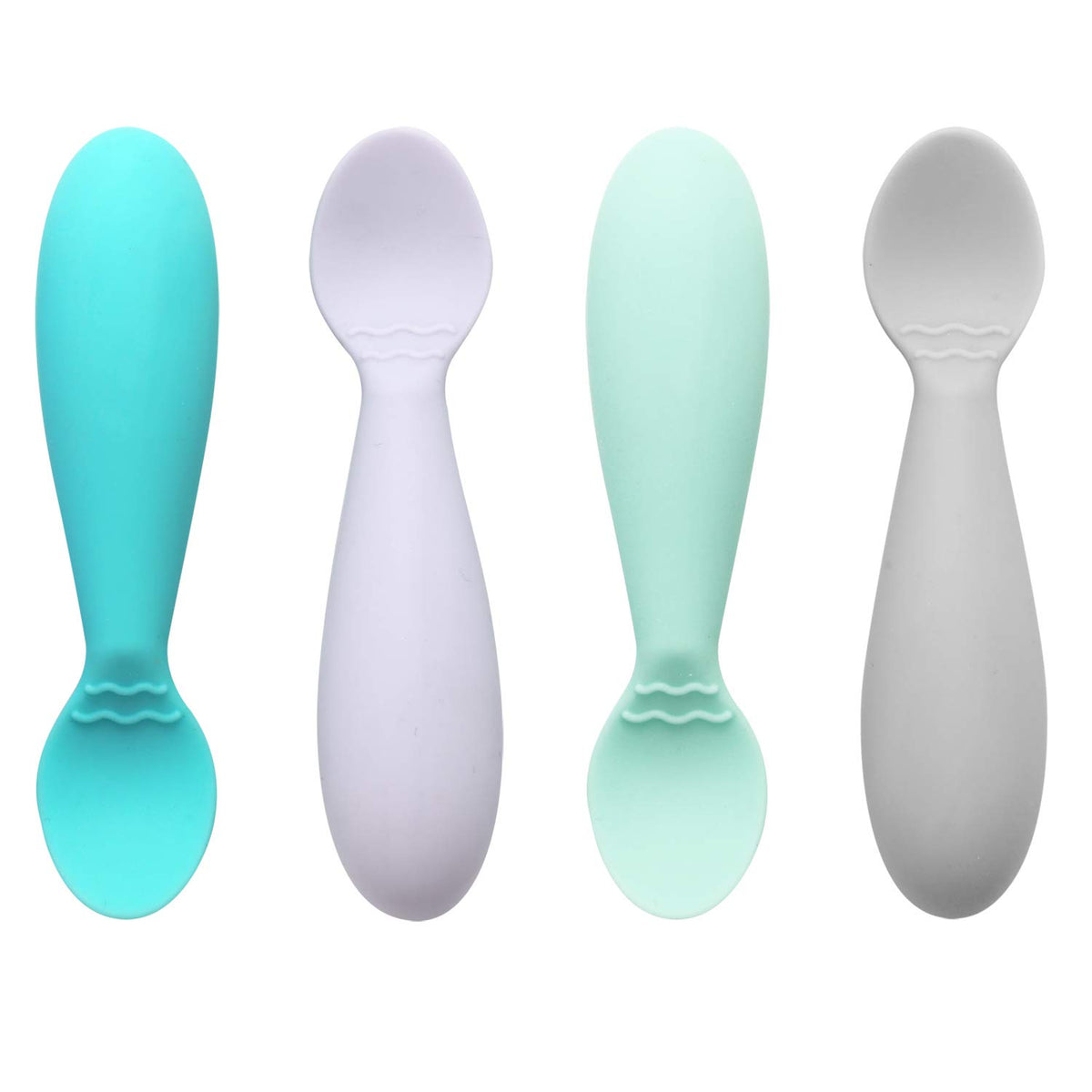 PandaEar baby spoons with soft silicone for gentle feeding and easy scooping.