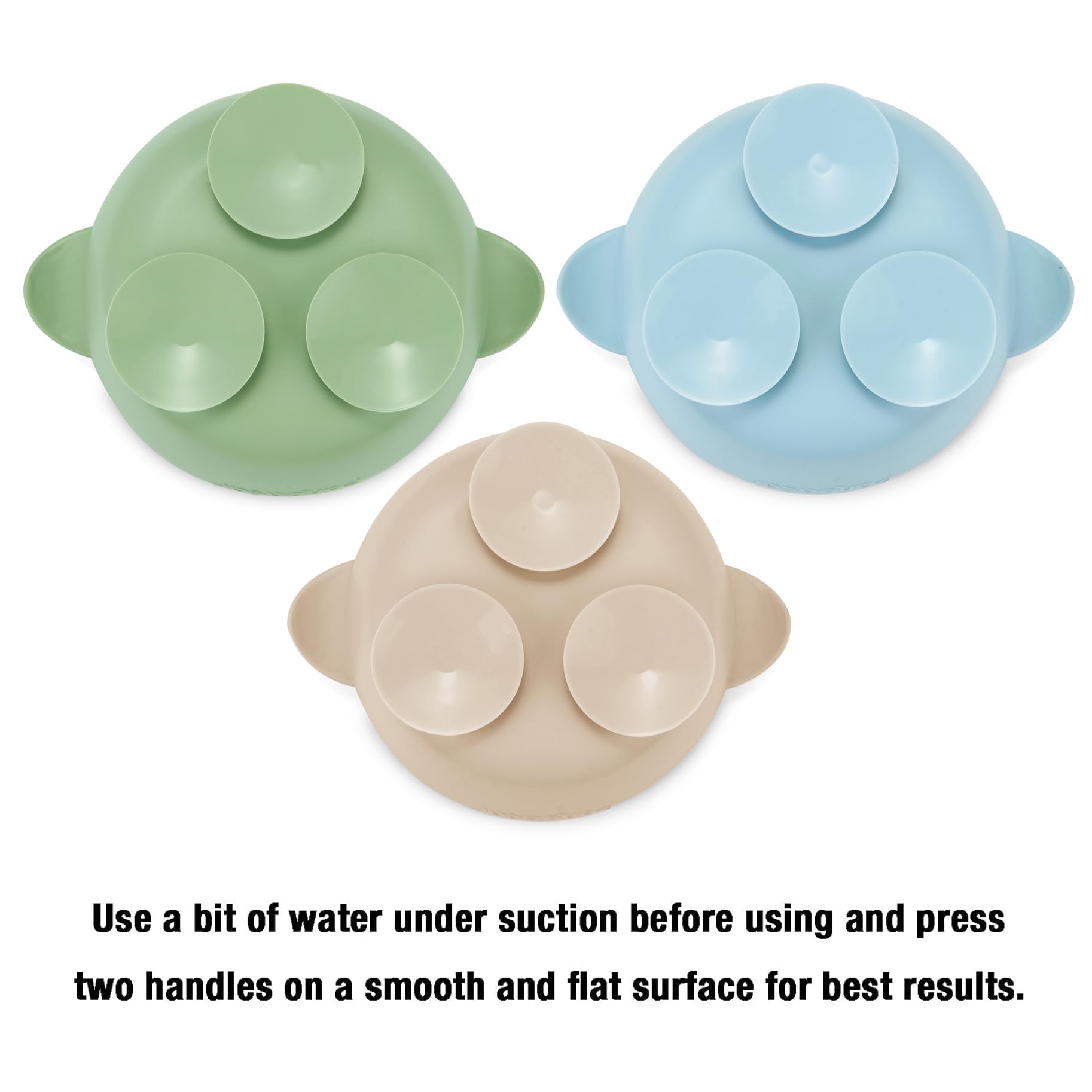 PandaEar suction bowls anti-slip handles shown, improving grip during feeding