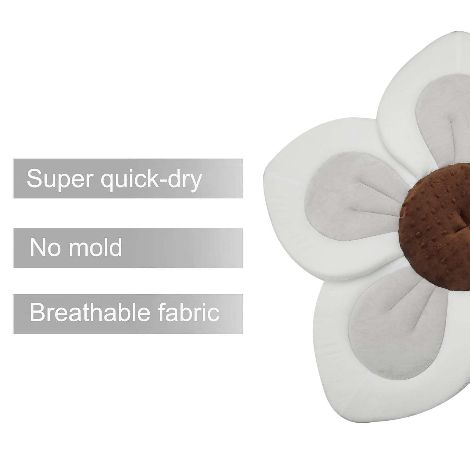 PandaEar bath pad machine-washable design simplifies post-bath cleanup