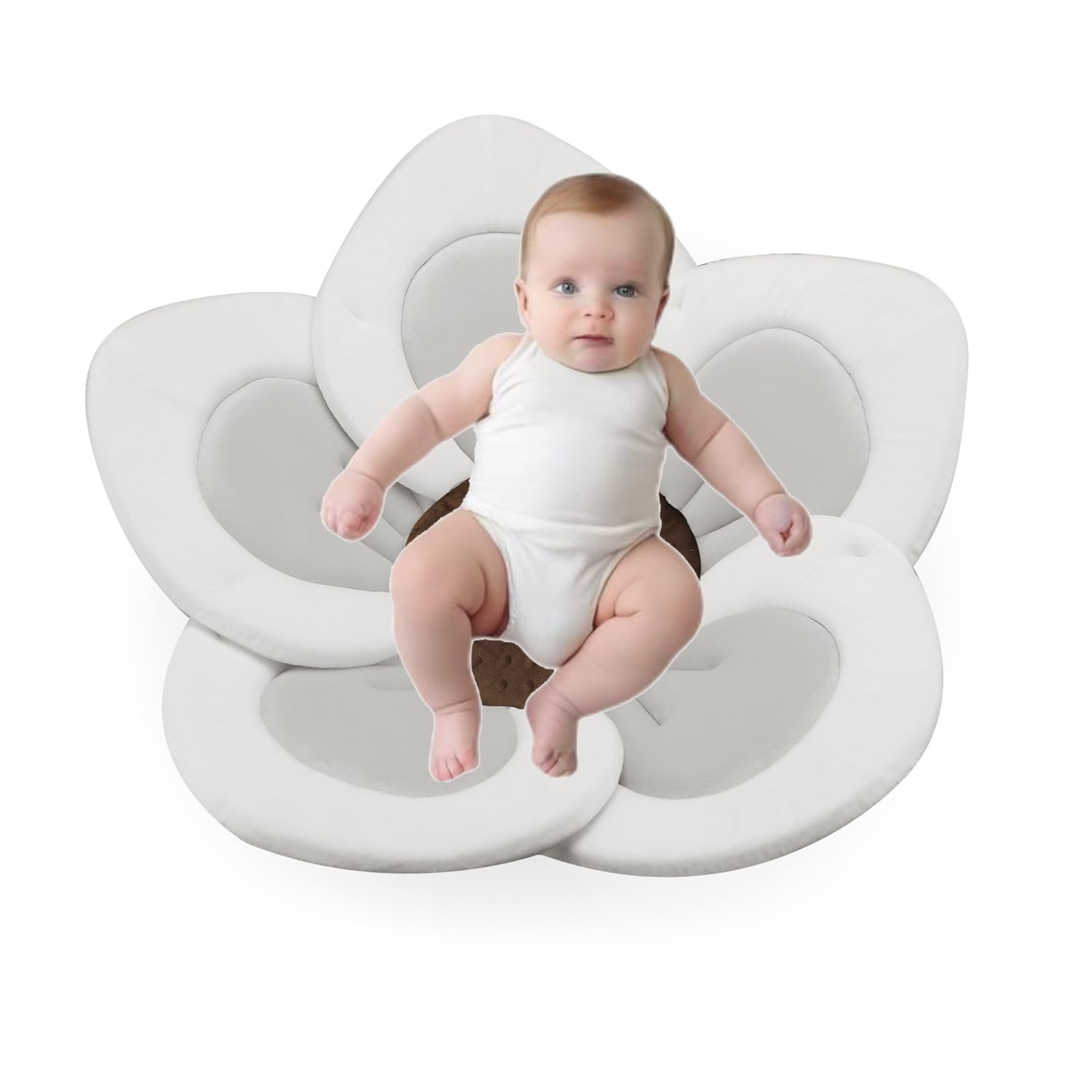 PandaEar bath pad in sink cradle demonstrates secure bathing in a compact sink