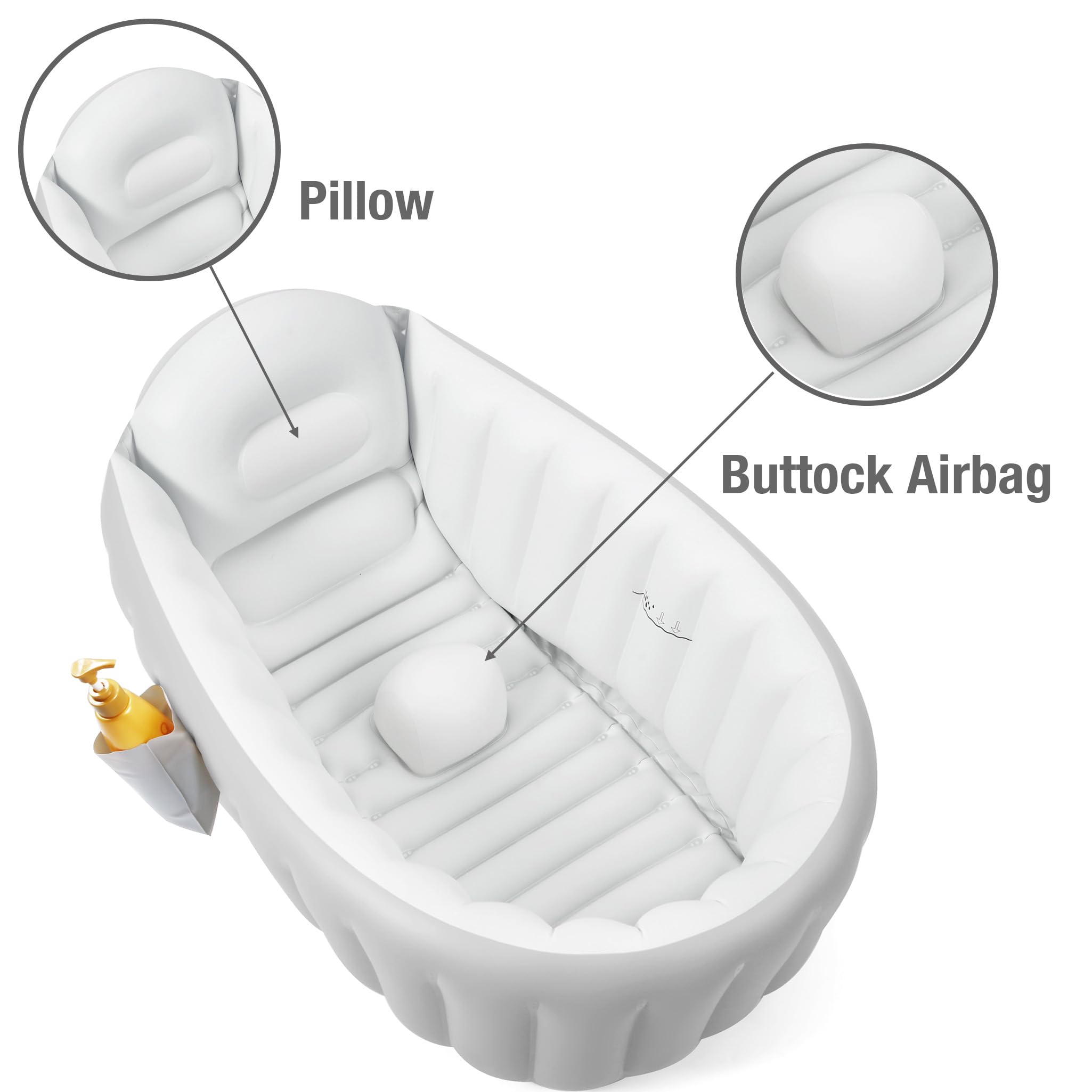 PandaEar bath tub drain plug allows easy water release after bath.
