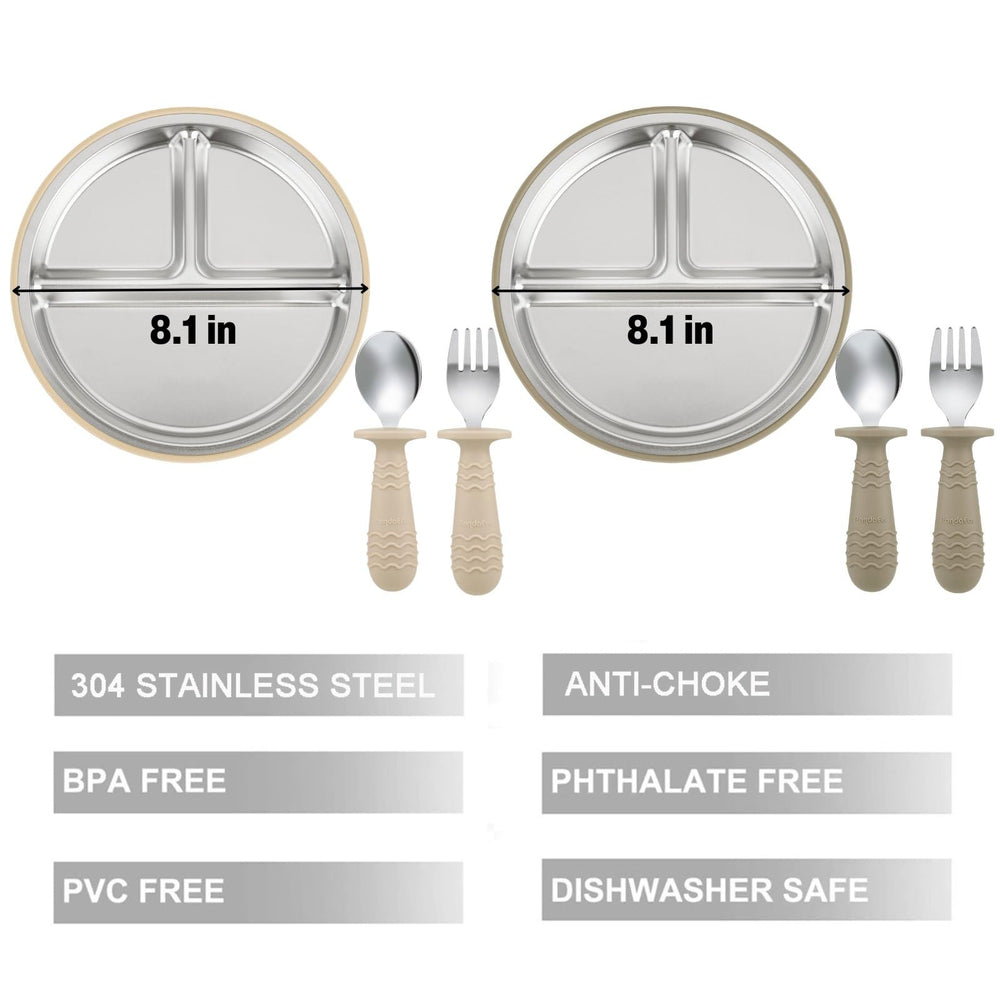PandaEar stainless steel BPA-free plates offer durable, safe daily use.