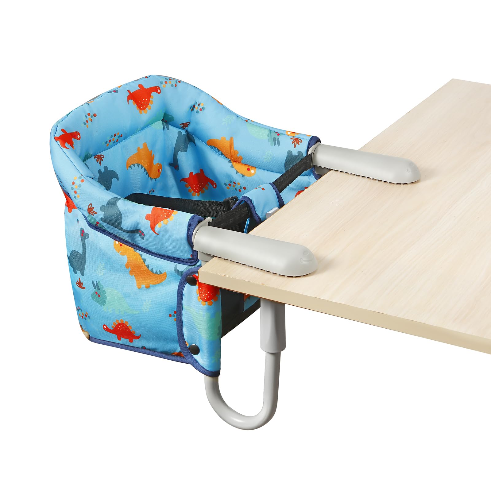 PandaEar clip-on high chair attached to table for stable mealtime