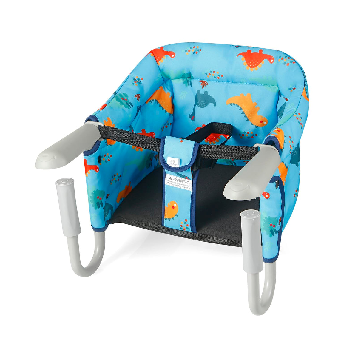 PandaEar clip-on high chair folded for compact storage and travel