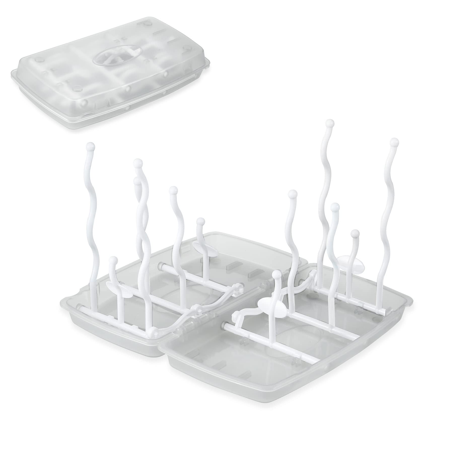 PandaEar collapsible bottle rack folded, showcasing compact travel-friendly design.