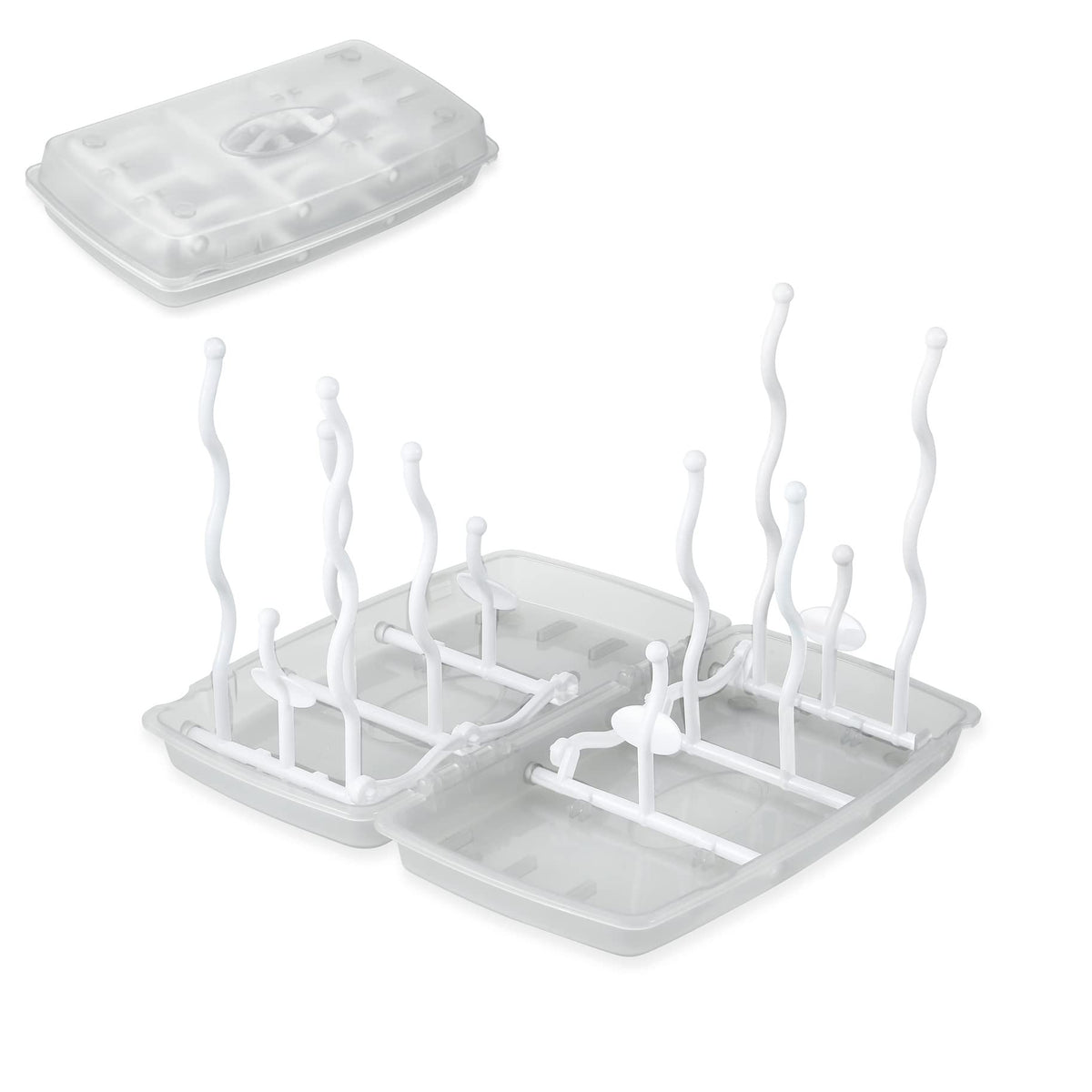 PandaEar collapsible bottle rack folded, showcasing compact travel-friendly design.