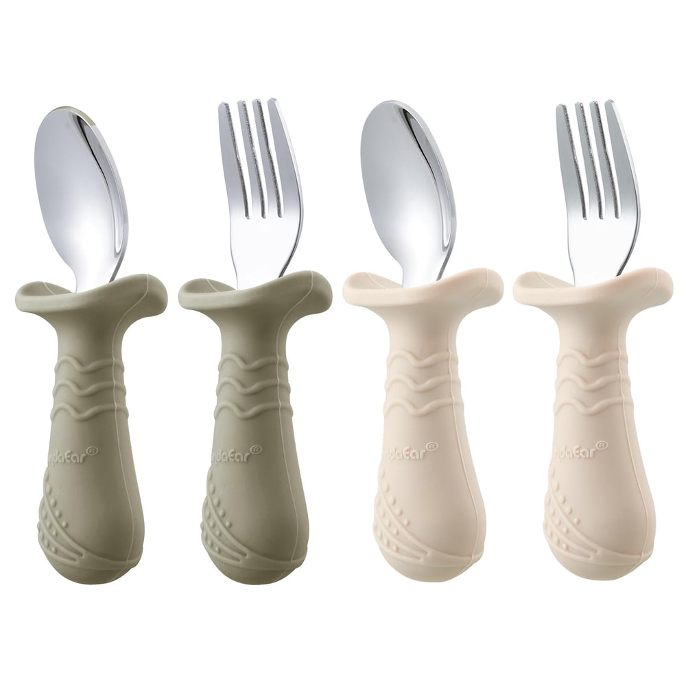 PandaEar light tan walnut grey set adds friendly color to meals.