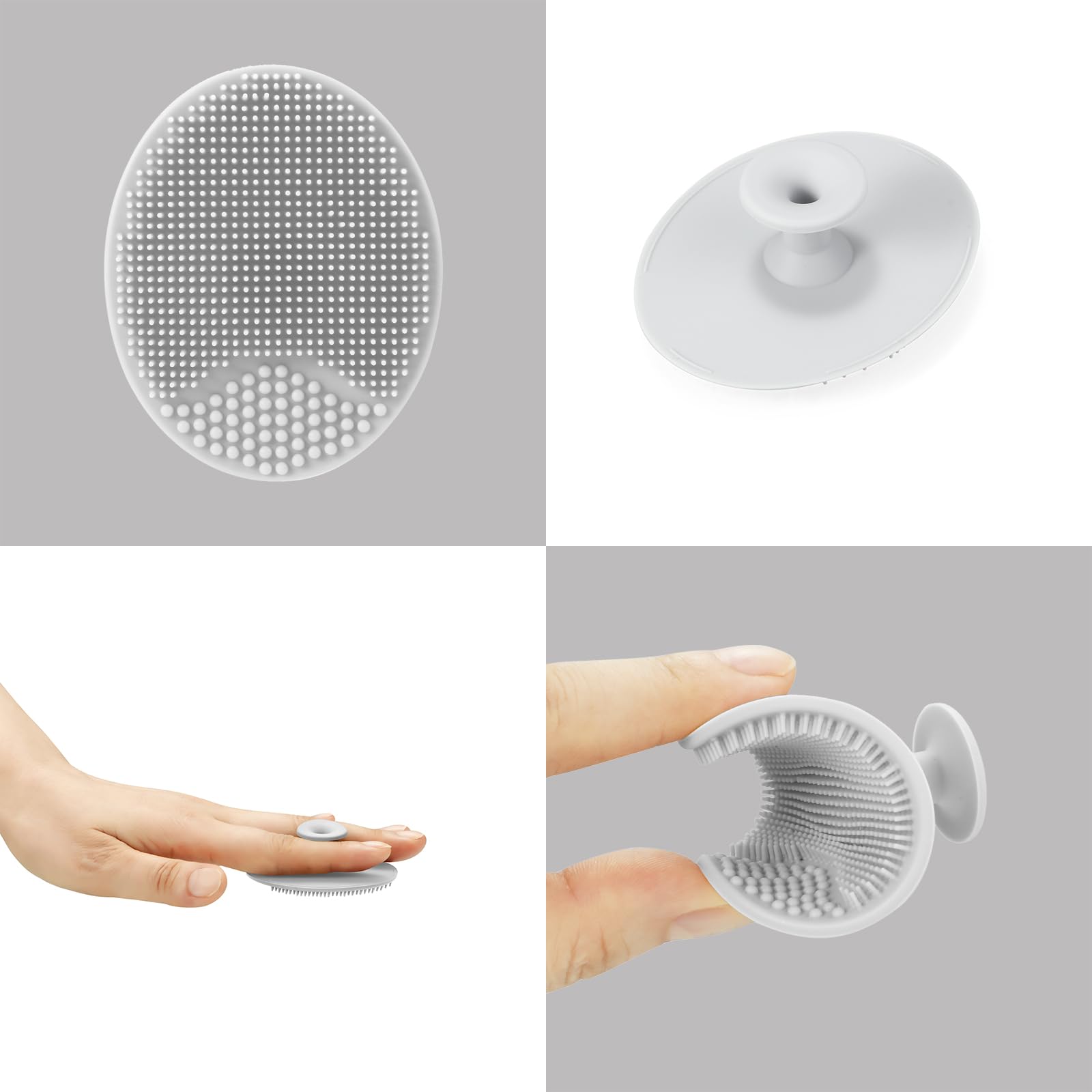 PandaEar cradle cap brush silicone close-up demonstrates gentle exfoliation for tiny scalps.