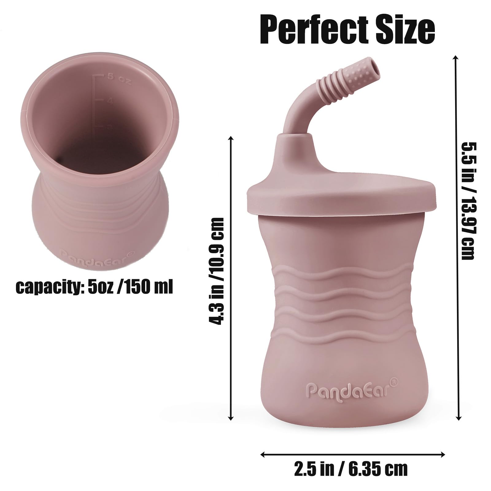 PandaEar training cup microwave-safe silicone for warm drinks on demand.