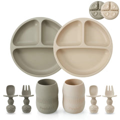 PandaEar divided suction plate closeup showing three sections for mess-free meals.